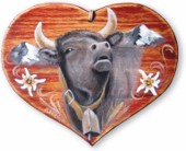 Coeur bois - Vache "Herens".